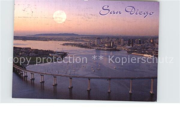 San Diego California Coronado Bridge aerial view