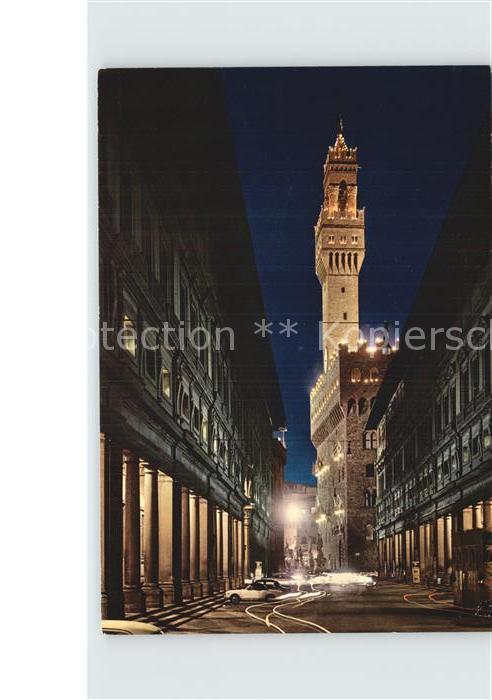 Firenze Florenz Palazzo Vecchio e Galleria Uffizi nottu