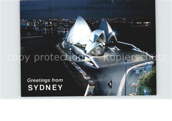 Sydney New South Wales Opera House at night
