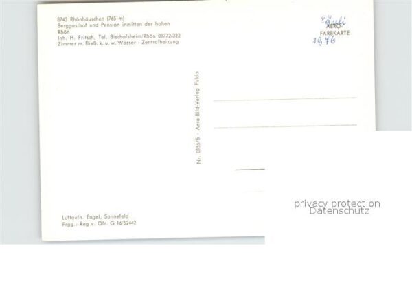 Bischofsheim Rhoen Rhönhäuschen Berggasthof Pension Fliege – Bild 2