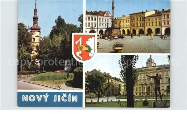 Novy Jicin Neutitschein Kirche Platz Brunnen Gebäude Statue
