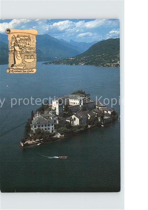 Lago d Orta Ristorante San Giulio Isola veduta aere