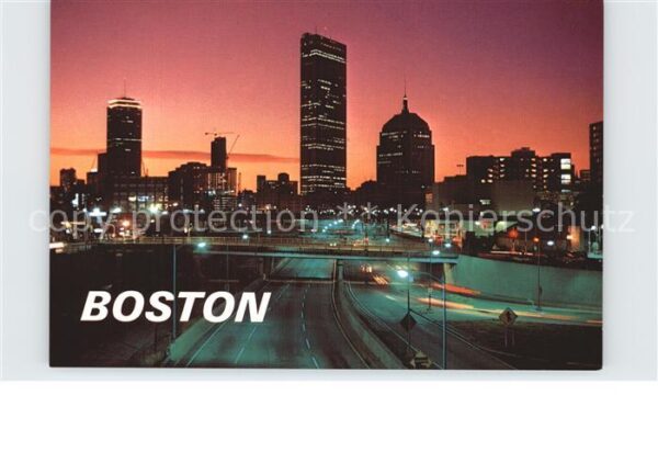 Boston Massachusetts Sunset over the city
