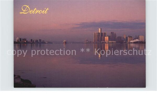 Detroit Michigan Skyline from across the Detroit River