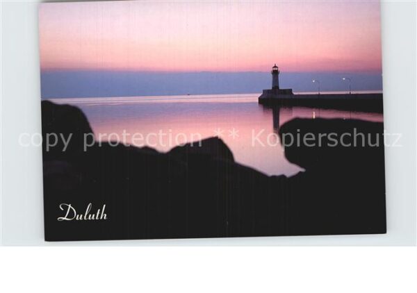 Duluth Minnesota Coast Lighthouse at dusk