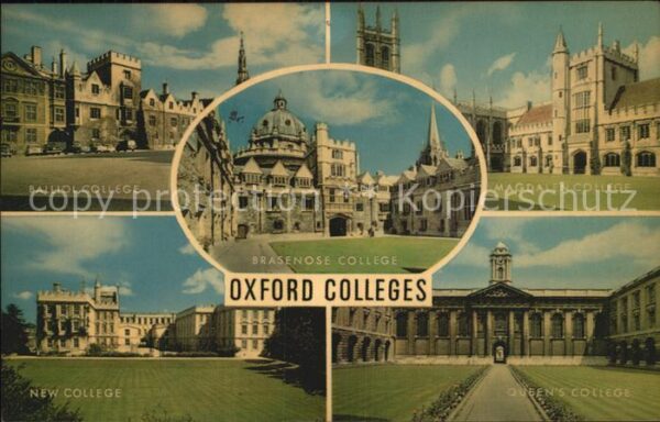 Oxford Oxfordshire Balliol- New- Queens- Magdalen- Braseno