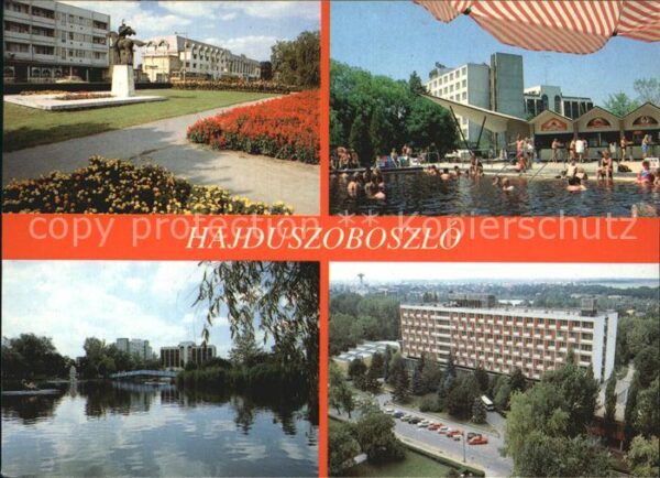 Hajdúszoboszló  Denkmal Schwimmbad Hochhaus Weiher