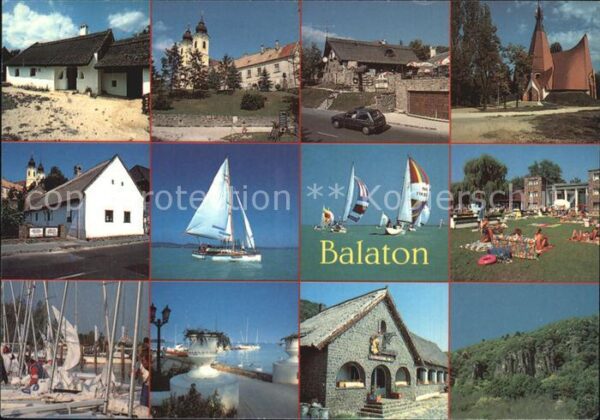 Balaton Plattensee Segelboot Kirche Teilansicht Hafen Bade
