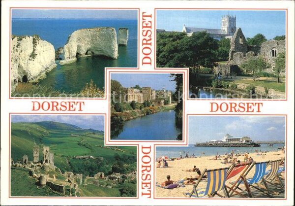 Dorset UK Bucht Schlossruine Strand Schloss