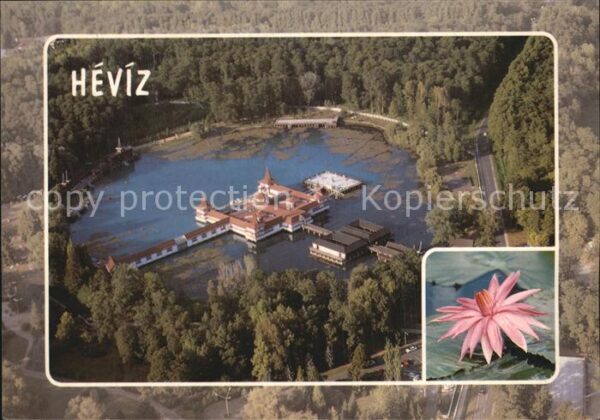 Heviz Fliegeraufnahme Badehaus und See