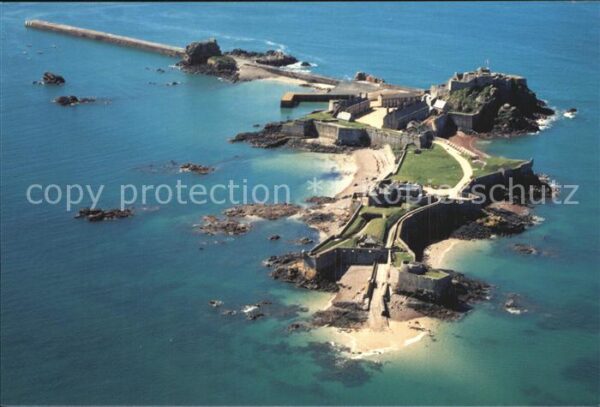 Jersey United Kingdom Fliegeraufnahme Sankt Aubin's Bay