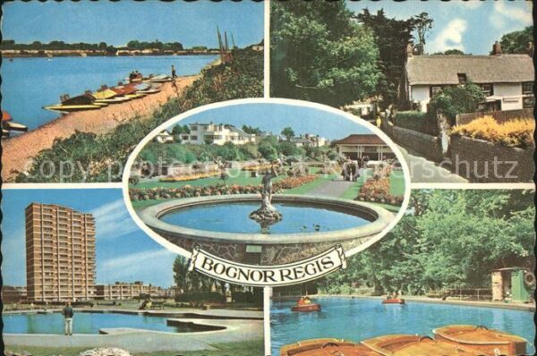 Bognor Regis Hotham Park Brunnen Hochhaus kleiner Se