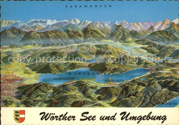 Woerthersee und Umgebung Karawanken nach Original v