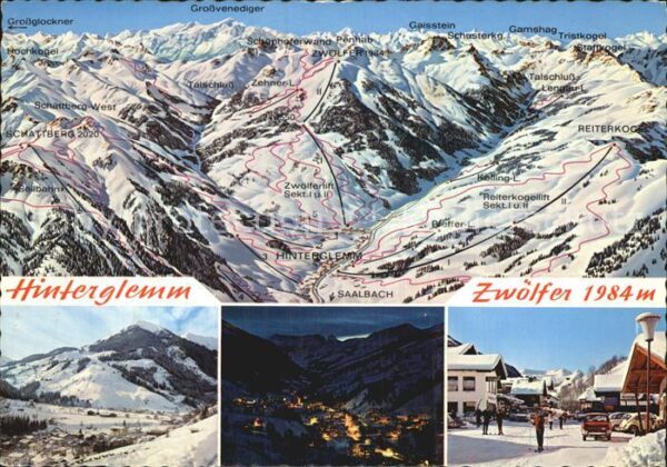 Hinterglemm Saalbach Skigebiet Übersichtskarte Zwölfen
