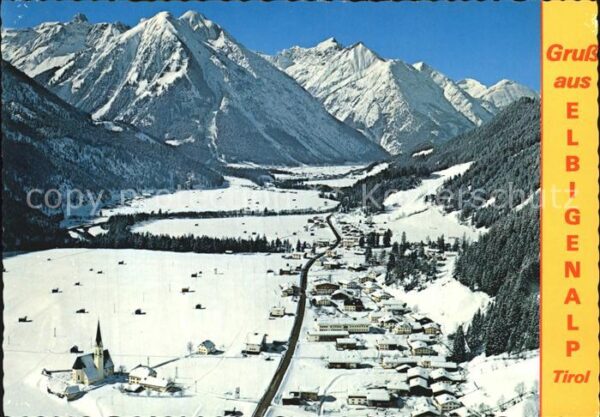 Elbigenalp Wintersportplatz Alpenpanorama Fliegera
