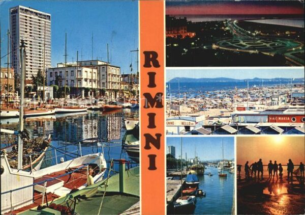 Rimini Hafen Strand Sonnenuntergang am Meer Na