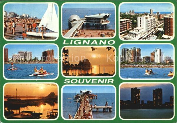 Lignano Strand Hotels Seebrücke Sonnenuntergang
