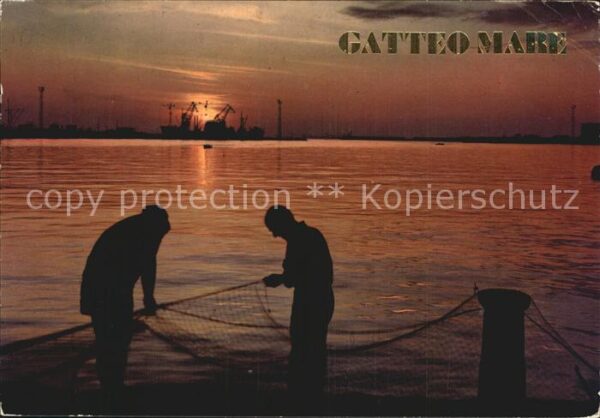 Gatteo Mare Abendstimmung am Hafen Fischer