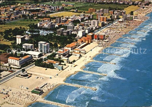 Misano Adriatico Spiaggia Hotels Strand Fliegeraufnahme