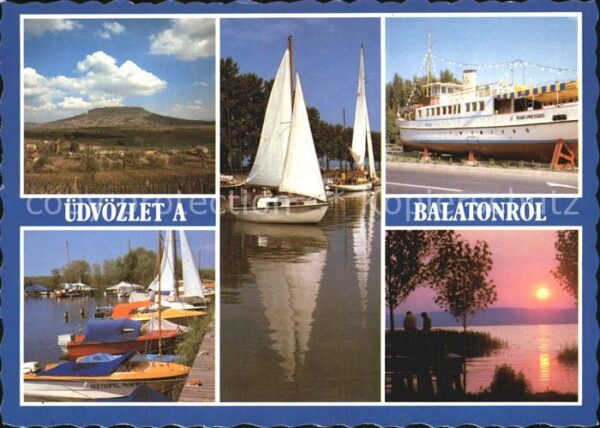 Balaton Plattensee Landschaftspanorama Hafen Segelboote Fä