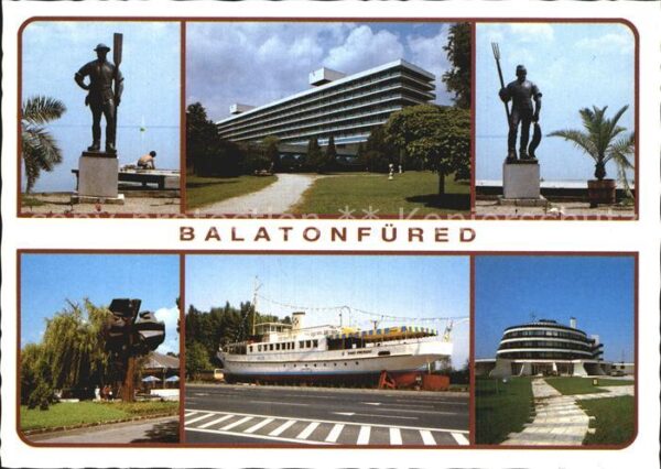 Balatonfuered Denkmal Statue Hotel Fähre