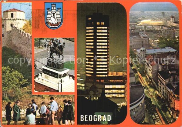 Beograd Belgrad Festung Denkmal Reiterstandbild Hochhau