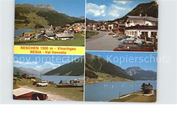 Reschen See Tirol Bergdorf Vinschgau Reschensee Camping A