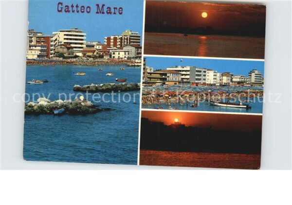 Gatteo Mare Strand Hotels Sonnenuntergang am Meer