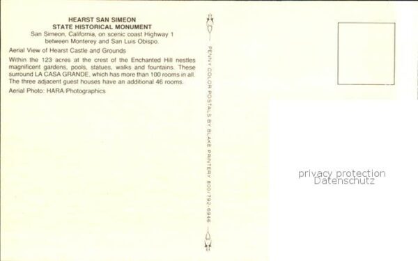 San Simeon Hearst Castle Fliegeraufnahme – Bild 2
