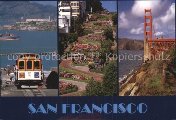San Francisco California Cable-Car Lombard-Street Golden-Gate-Br