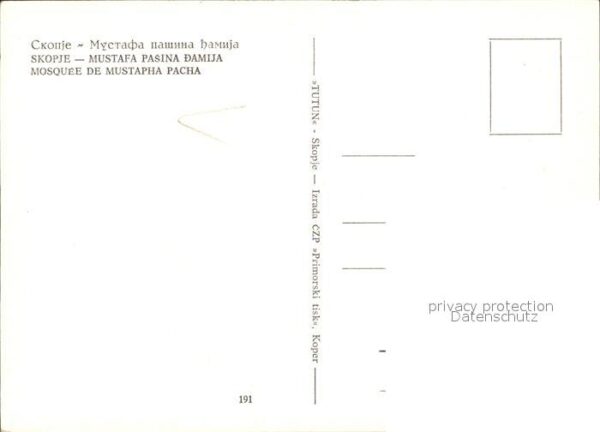 Skopje Skoplje Mosquee de Mustapha Pacha – Bild 2