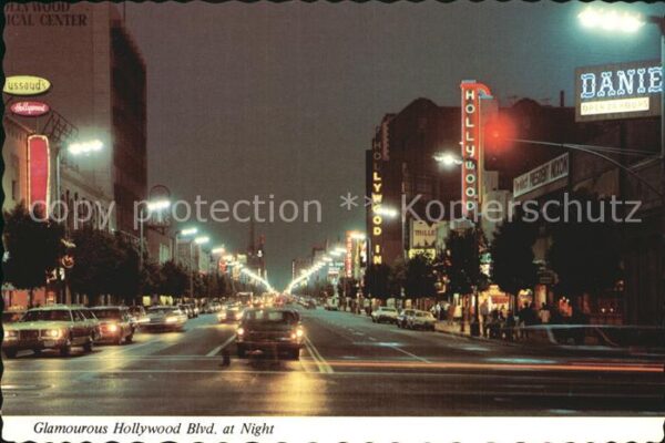 Hollywood California Hollywood Boulevard at Night