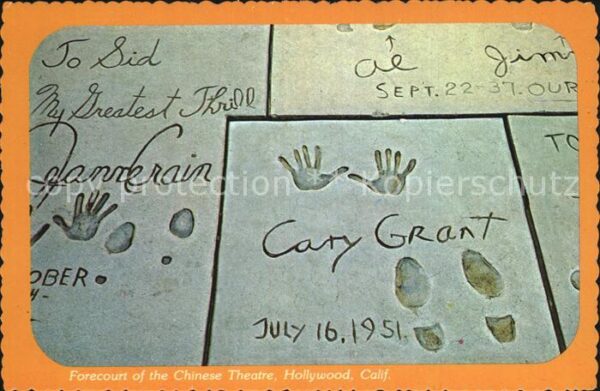 Hollywood California Footprints of the Stars Cary Grant