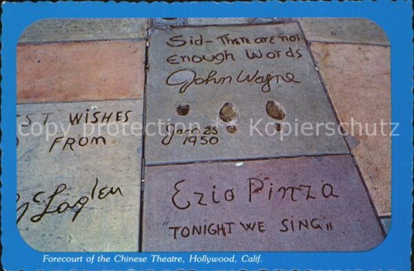 Hollywood California Forecourt of Chinese Theatre Footprints