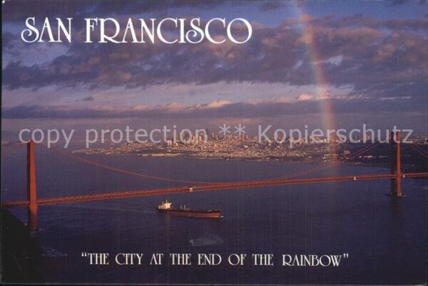 San Francisco California Golden Gate Bridge with Rainbow