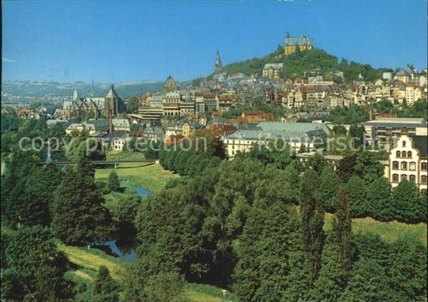 Marburg Lahn Gesamtansicht mit Schloss
