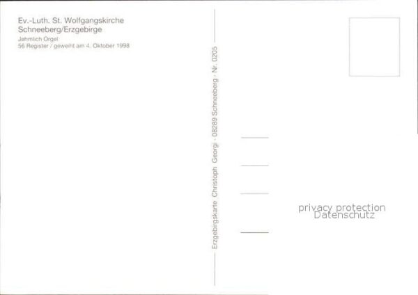 Kirchenorgel St. Wolfgangskirche Schneeberg Erzgebir – Bild 2