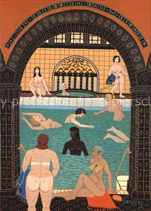 Kuenstlerkarte Naive Malerei M. Kirchner Wiesbaden Kai