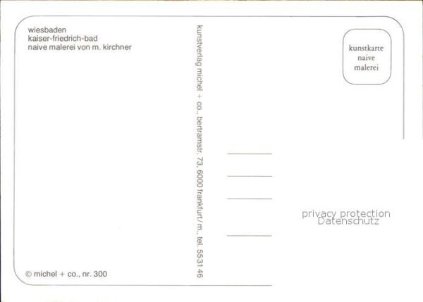 Kuenstlerkarte Naive Malerei M. Kirchner Wiesbaden Kai – Bild 2