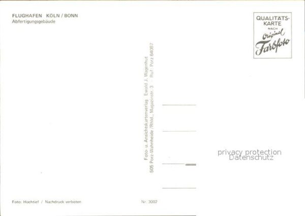 Flughafen Airport Aeroporto Köln-Bonn Abfertigungsgebäude – Bild 2