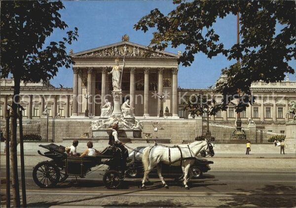 Pferdekutschen Wien Parlament mit Fiaker