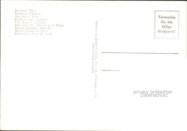 Mozart Wolfgang Amadeus Gedenkkarte Denkmal Staatsoper Musikver – Bild 2