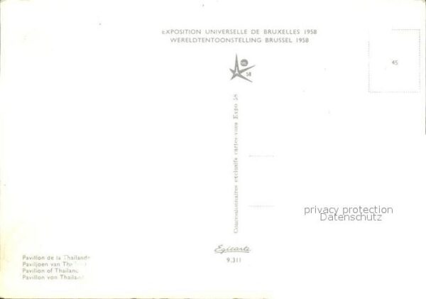 Exposition Universelle Bruxelles 1958 Pavillon de la Thailande – Bild 2