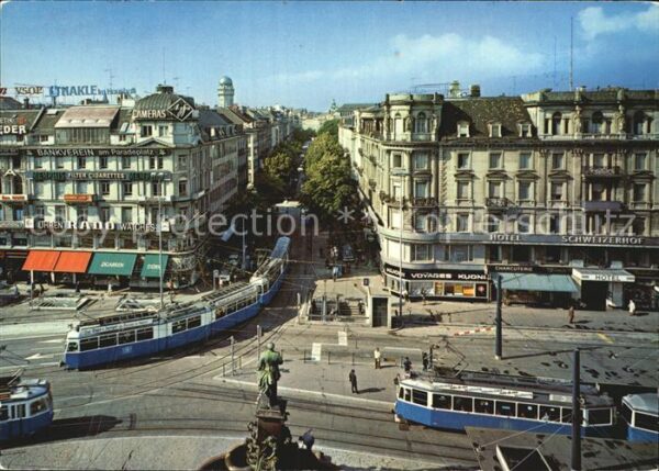 Strassenbahn Zürich Bahnhofstrasse Hotel Schweizerho