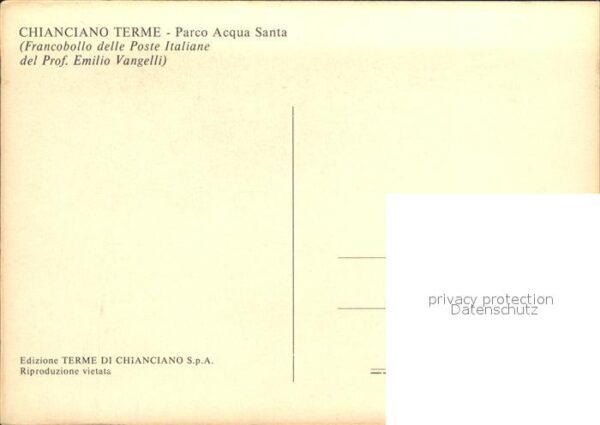 Briefmarken auf Postkarte Chianciano Terme Parco Acqua Santa – Bild 2