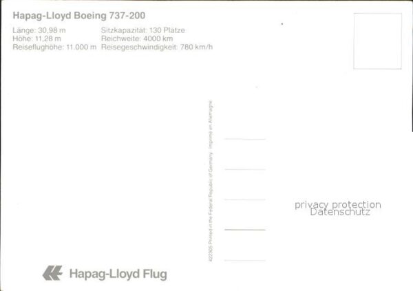 Flugzeuge Zivil Hapag-Lloyd Boeing 737-200 – Bild 2