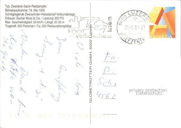 Dampfer Seitenrad Unterwalden Vierwaldstättersee – Bild 2