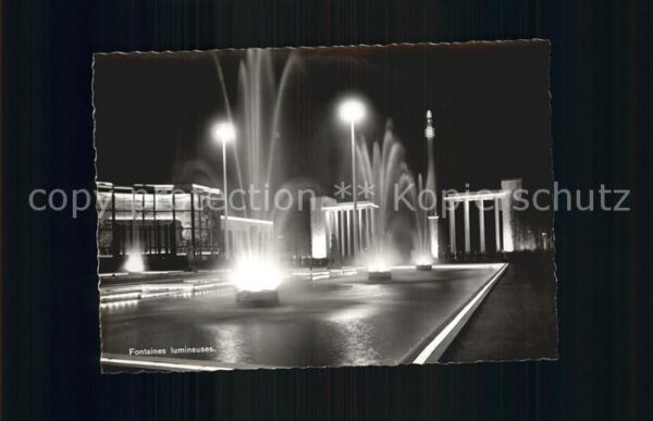 Exposition Internationale Liege 1939 Fontaines lumineuses