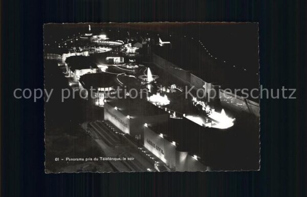 Exposition Internationale Liege 1939 Panorama pris du Teleferique Le Soir