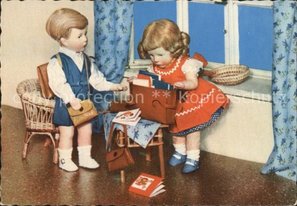 Puppe Doll Poupee Kinderspielzeug Schulranzen Bücher Hefte